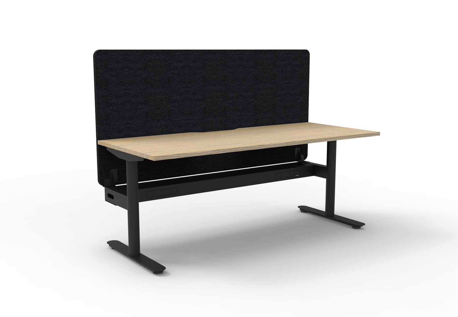 Halo Static Single Sided Workstation - Cable Tray and Eco Screen